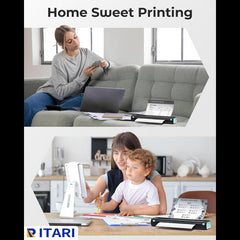 Itari M08F Portable Printer Wireless Travel - Thermal Mobile Printer for Phone & Laptop, Bluetooth Mini Compact Small Inkless Printer for Vehicle Home Use School Office, 8.5" X 11" Thermal Paper