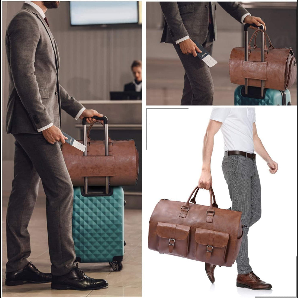 seyfocnia Convertible Travel Garment Bag,Carry on Garment Duffel Bag for Men Women - 2 in 1 Hanging Suitcase Suit Business Travel Bag