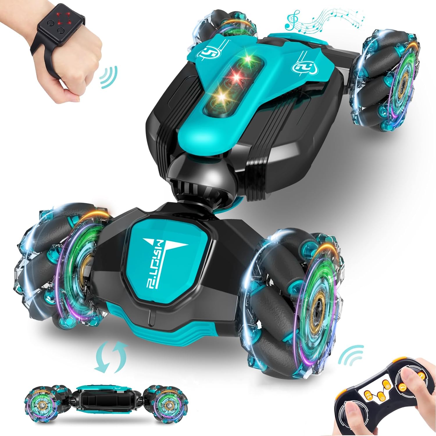 Gesture Sensing RC Stunt Car Toys for 6-12 Boys&Girls - Birthday for Kids, Hand Controlled 2.4Ghz Remote Control Twist Cars, 4WD Transform All-Terrain Off Road Vehicle