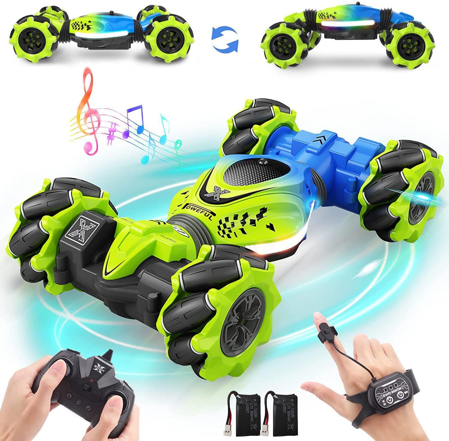 Gesture Sensing RC Stunt Car Toys for 6-12 Boys&Girls - Birthday for Kids, Hand Controlled 2.4Ghz Remote Control Twist Cars, 4WD Transform All-Terrain Off Road Vehicle