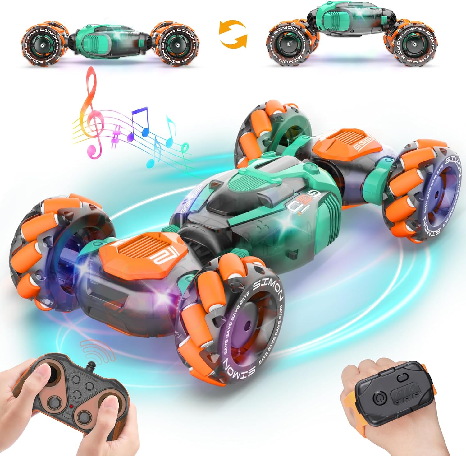 Gesture Sensing RC Stunt Car Toys for 6-12 Boys&Girls - Birthday for Kids, Hand Controlled 2.4Ghz Remote Control Twist Cars, 4WD Transform All-Terrain Off Road Vehicle