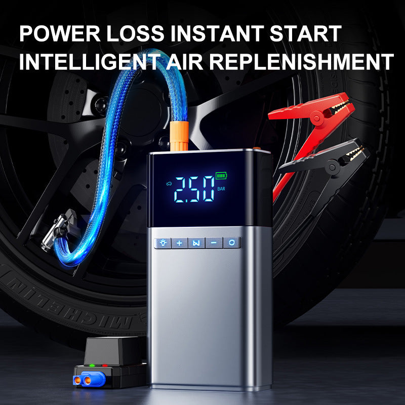 2024 Vehicle air pump, 12000mah portable automobile emergency start power supply, multi-function air pump, Ldian Bao integrated machine