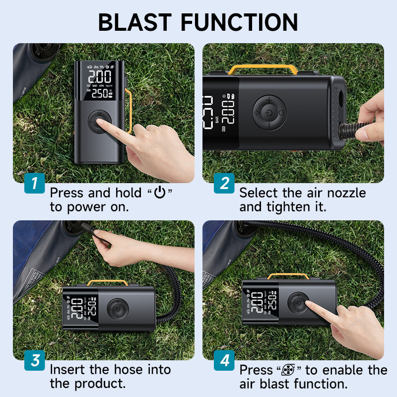 2025 New Automotive Emergency Kit - Air pump, ignition starter and multi-function mobile power supply with vacuum pump