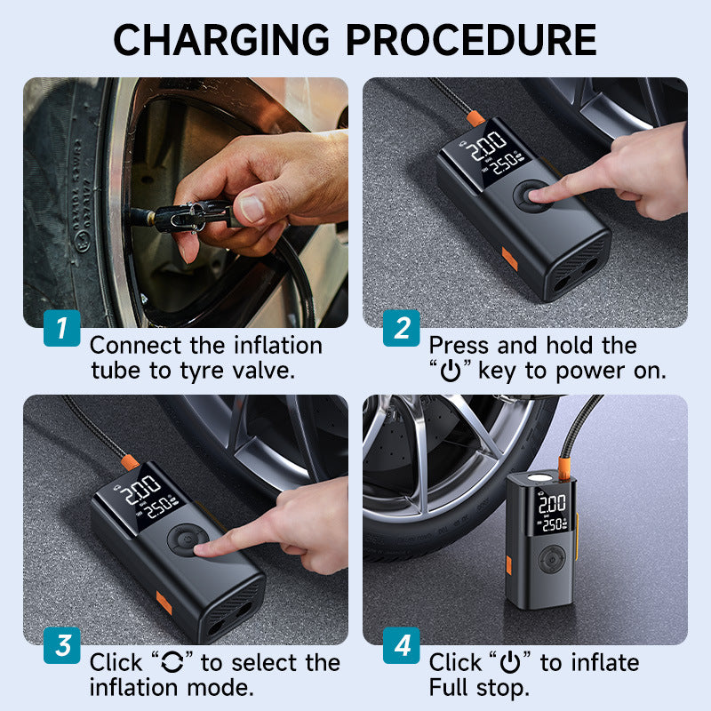 2025 New Automotive Emergency Kit - Air pump, ignition starter and multi-function mobile power supply with vacuum pump