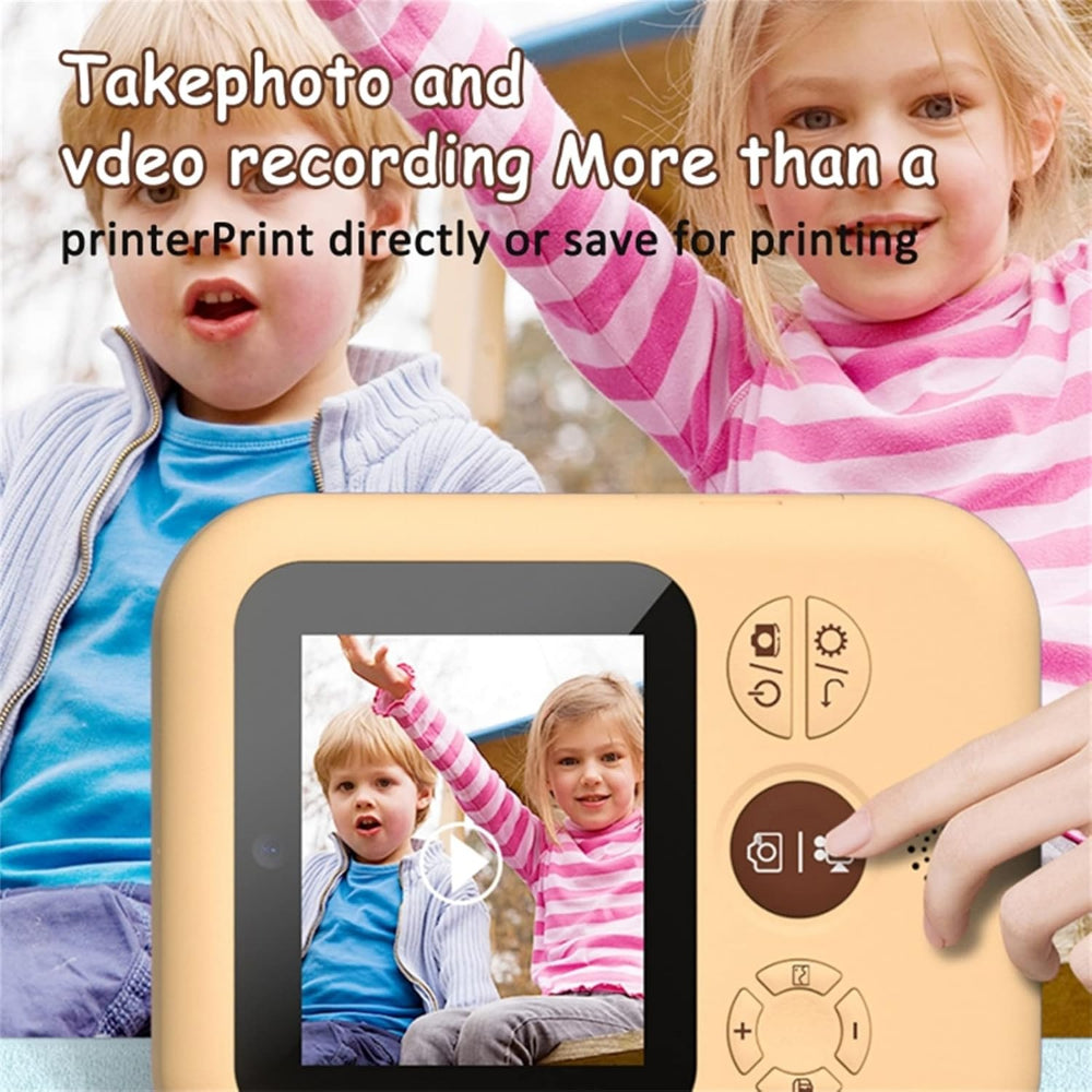 Kids Instant Printing Camera Mini Digital Camera with HD Video Recording Dual Lens Thermal Photo Paper Birthday Gift Boys Girls