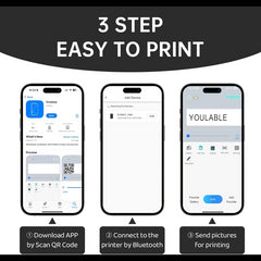 Portable Mini Handheld Inkjet Label Printer with Quick-Dry Ink Bluetooth Wireless Smart Printing Machine Logo QR Code Barcode PrintInd for Canvas Plastic Glass Wood and Metal Material