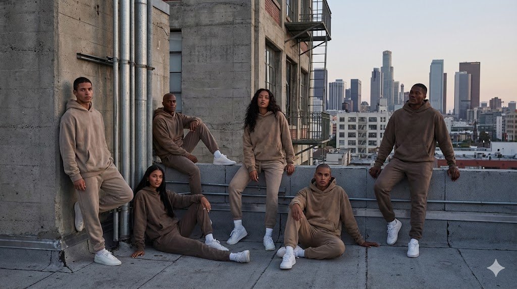 Hero image for URBNESS blog showing premium Essentials streetwear, featuring PFAS-free fabric details and urban fashion aesthetics by Zizzle LLC in Pueblo, Colorado.